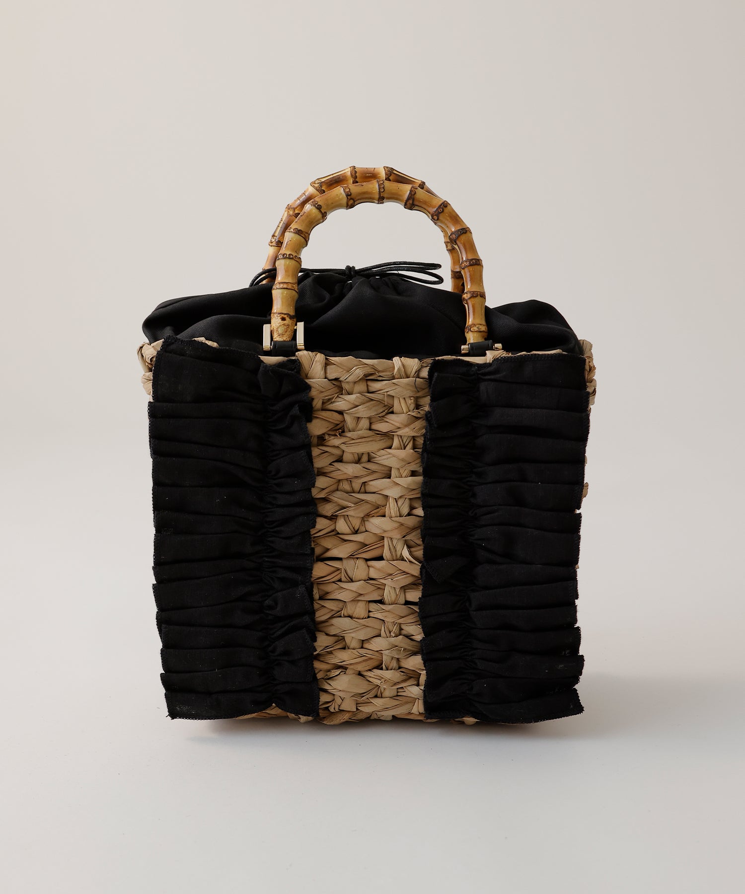 Frill Bamboo Handle Bag