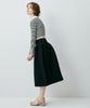 Rib volume midi skirt