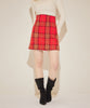 Melton check mini skirt