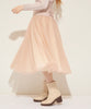 Lace -up gathering tulle skirt