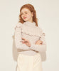 Cable frill high neck knit