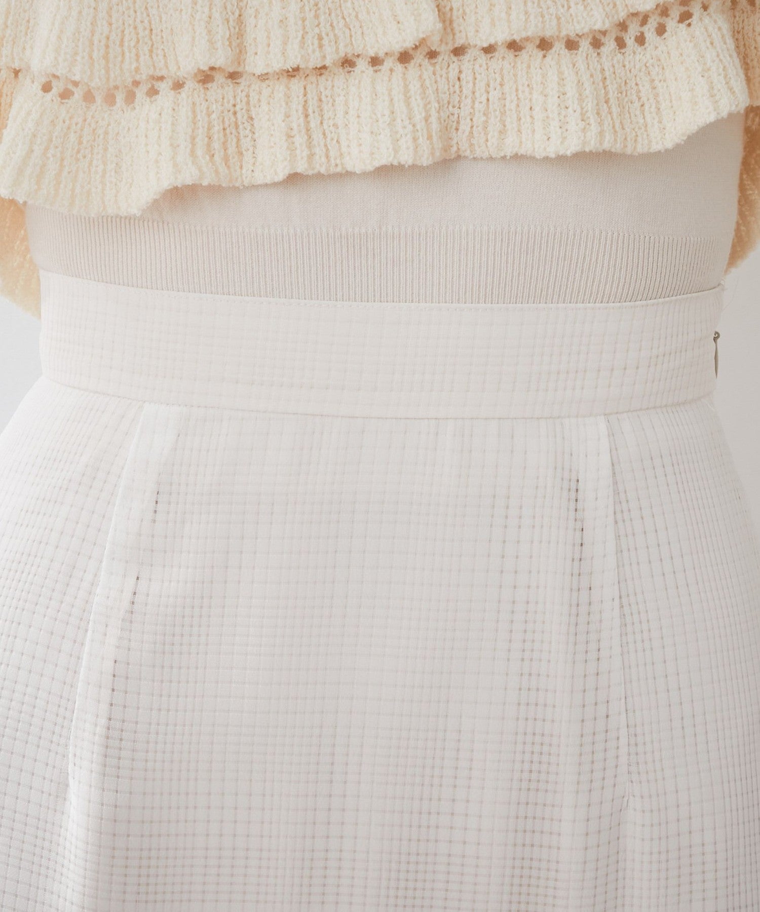 Sheer check teaspot skirt