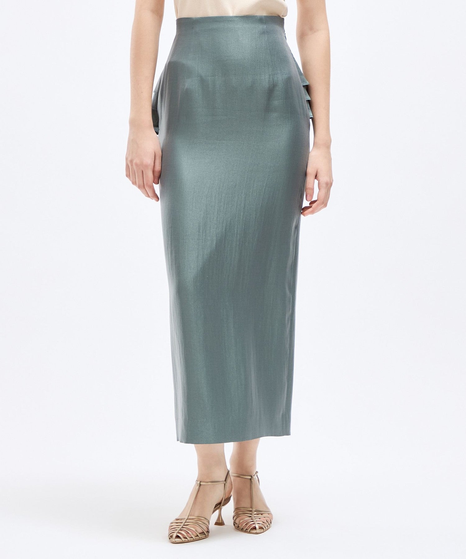 Shiny Buckpplam Skirt