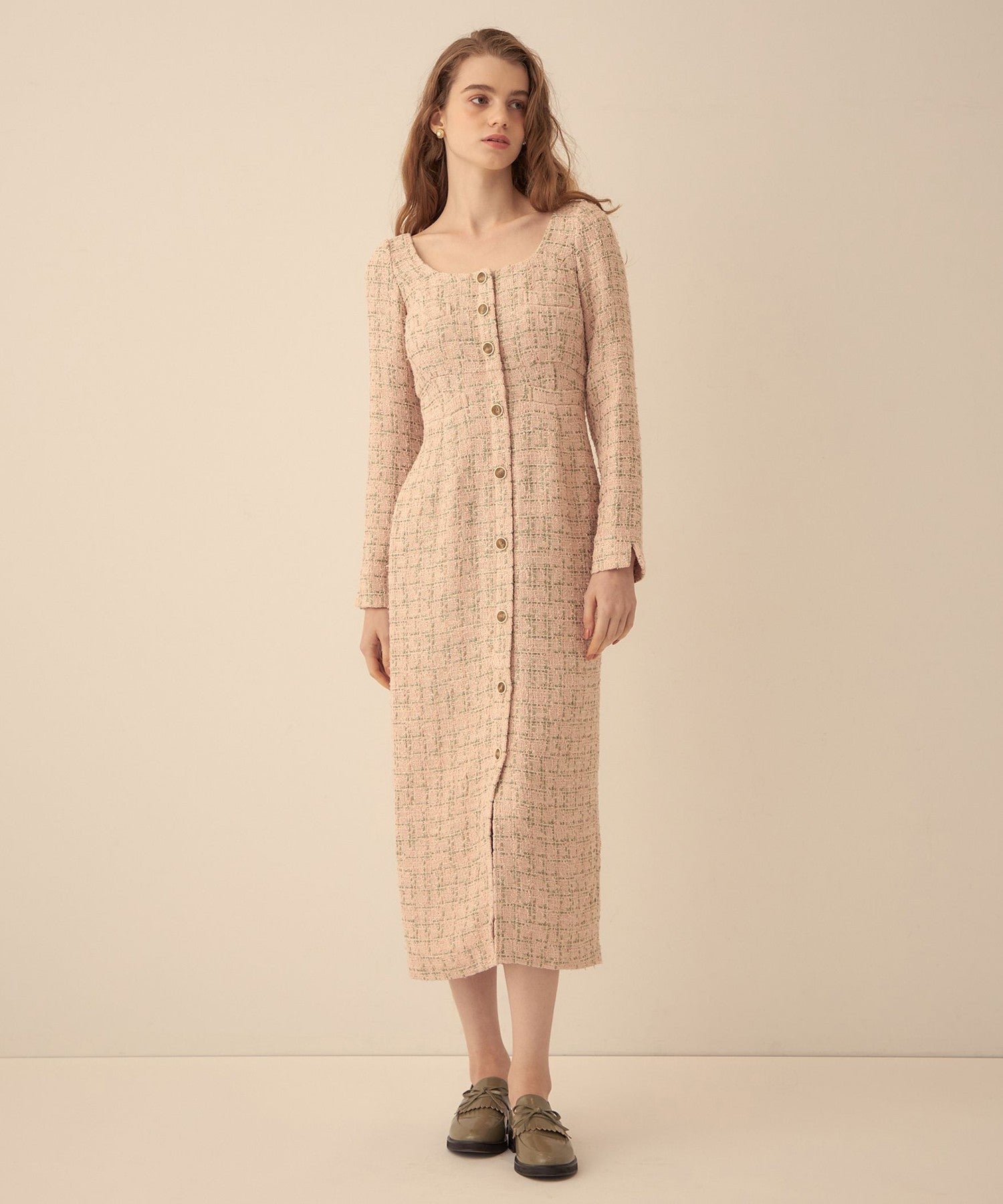 Check tweed dress