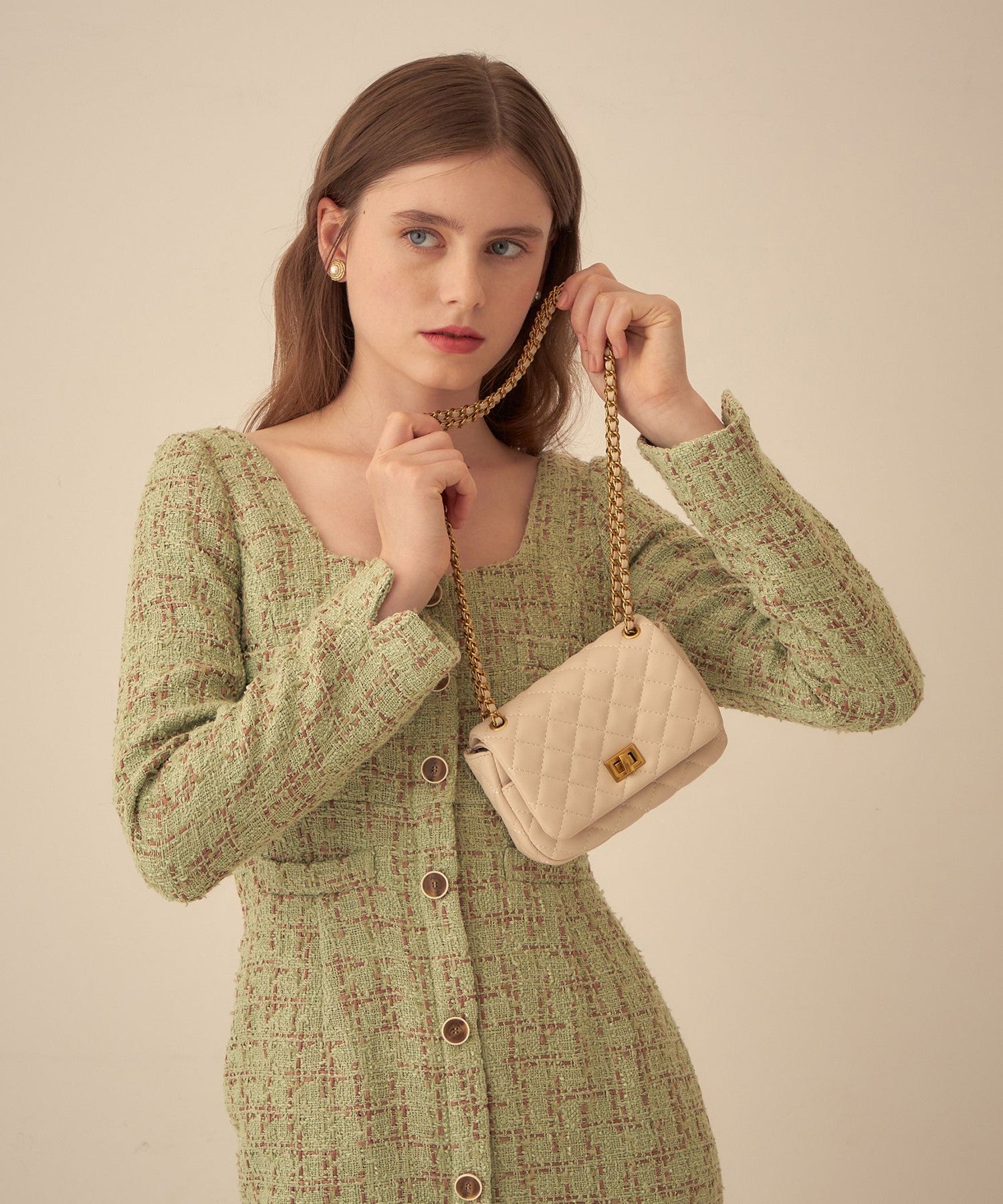 Check tweed dress