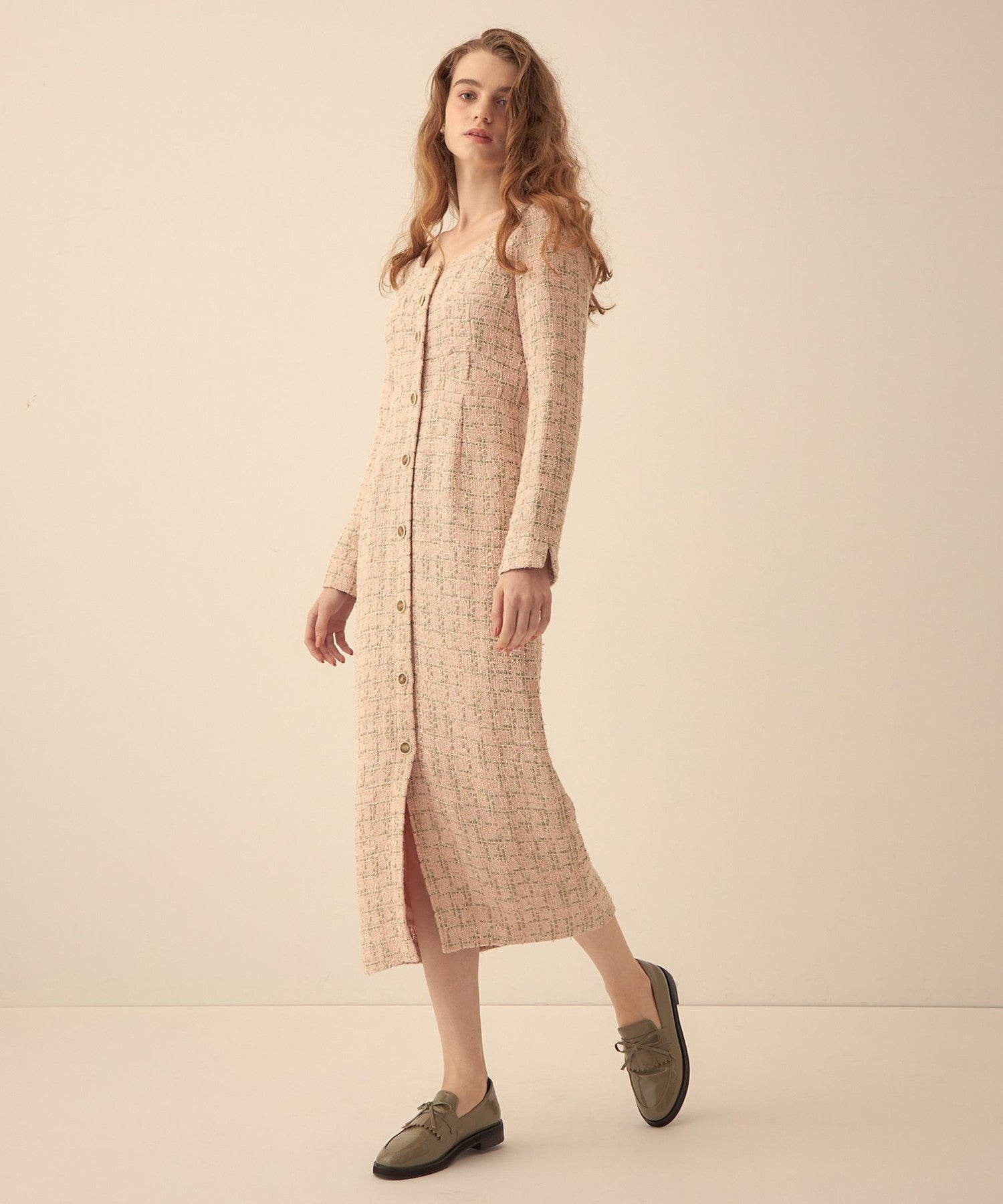 Check tweed dress