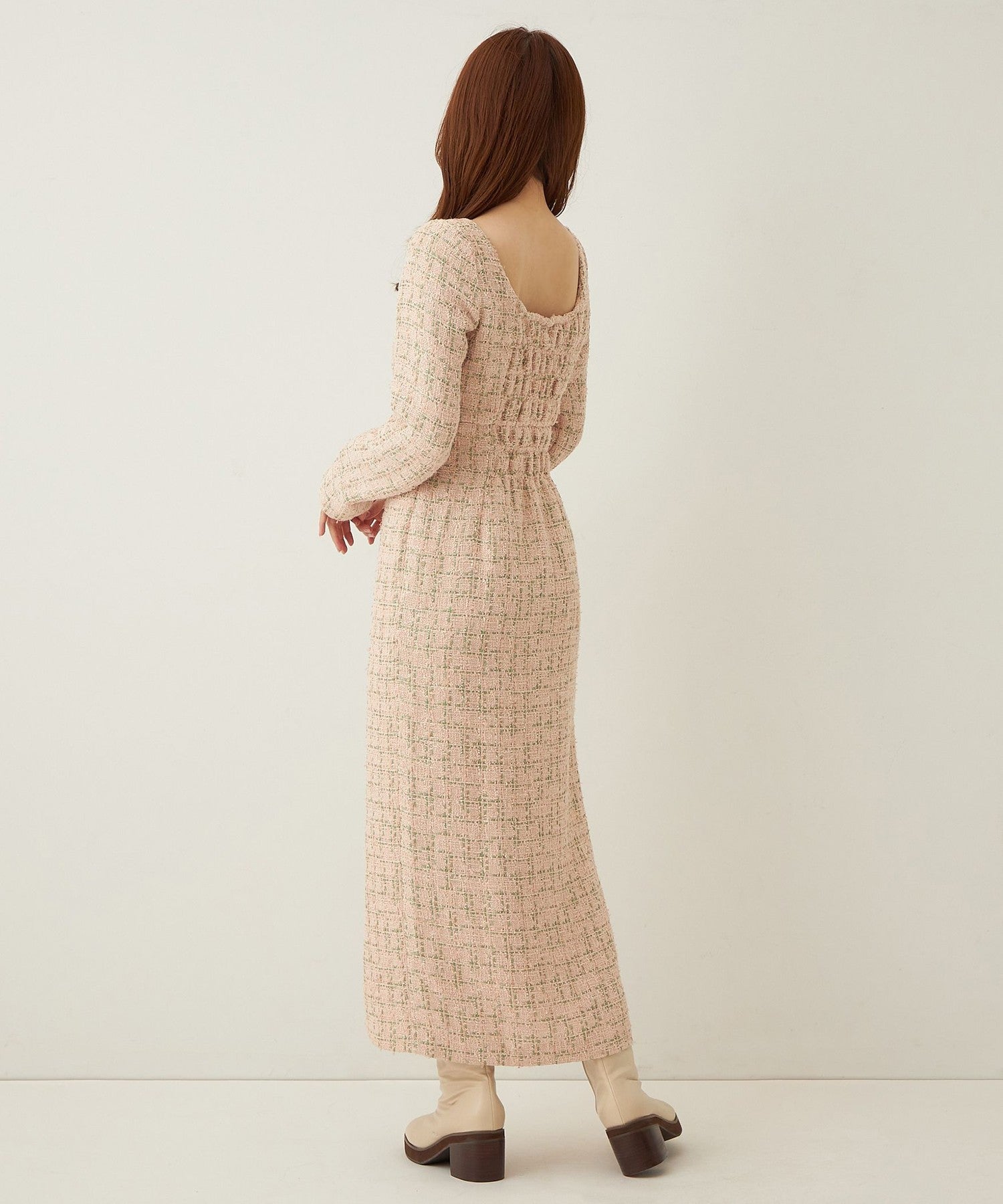 Check tweed dress