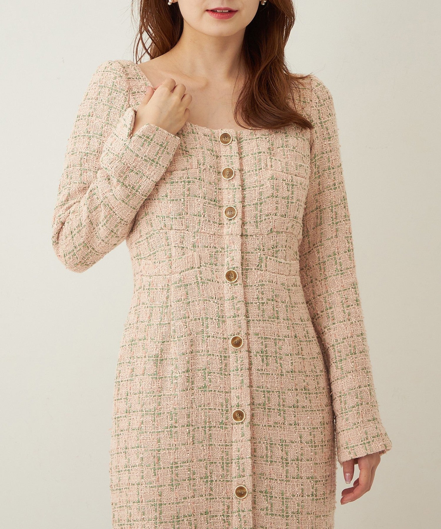 Check tweed dress