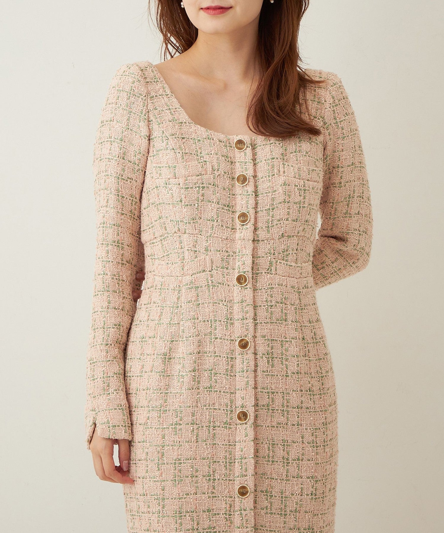 Check tweed dress