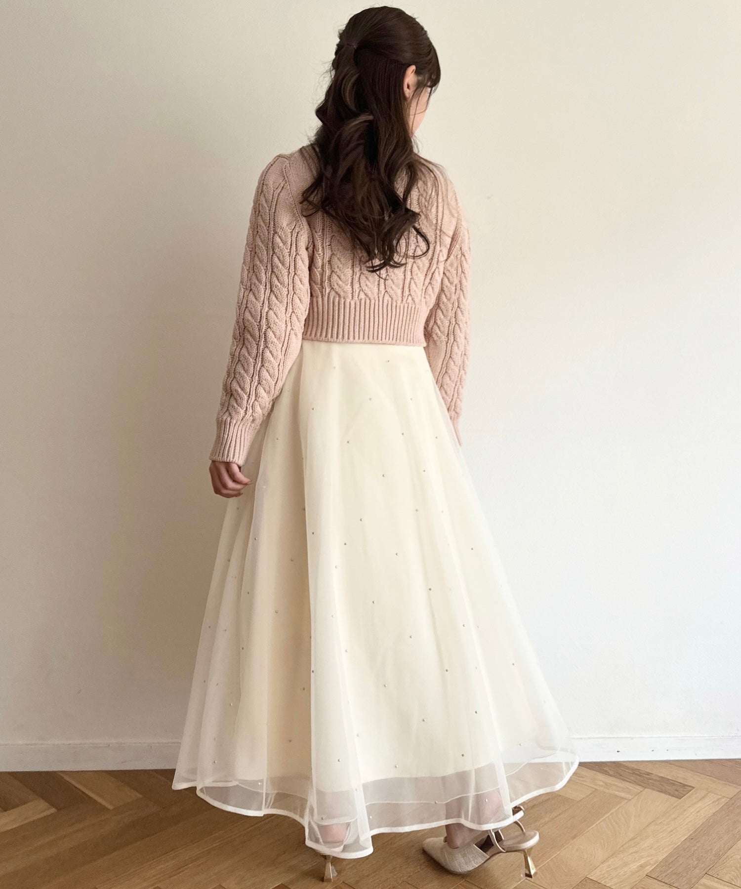 [Reservation] Mini pearl tulle skirt