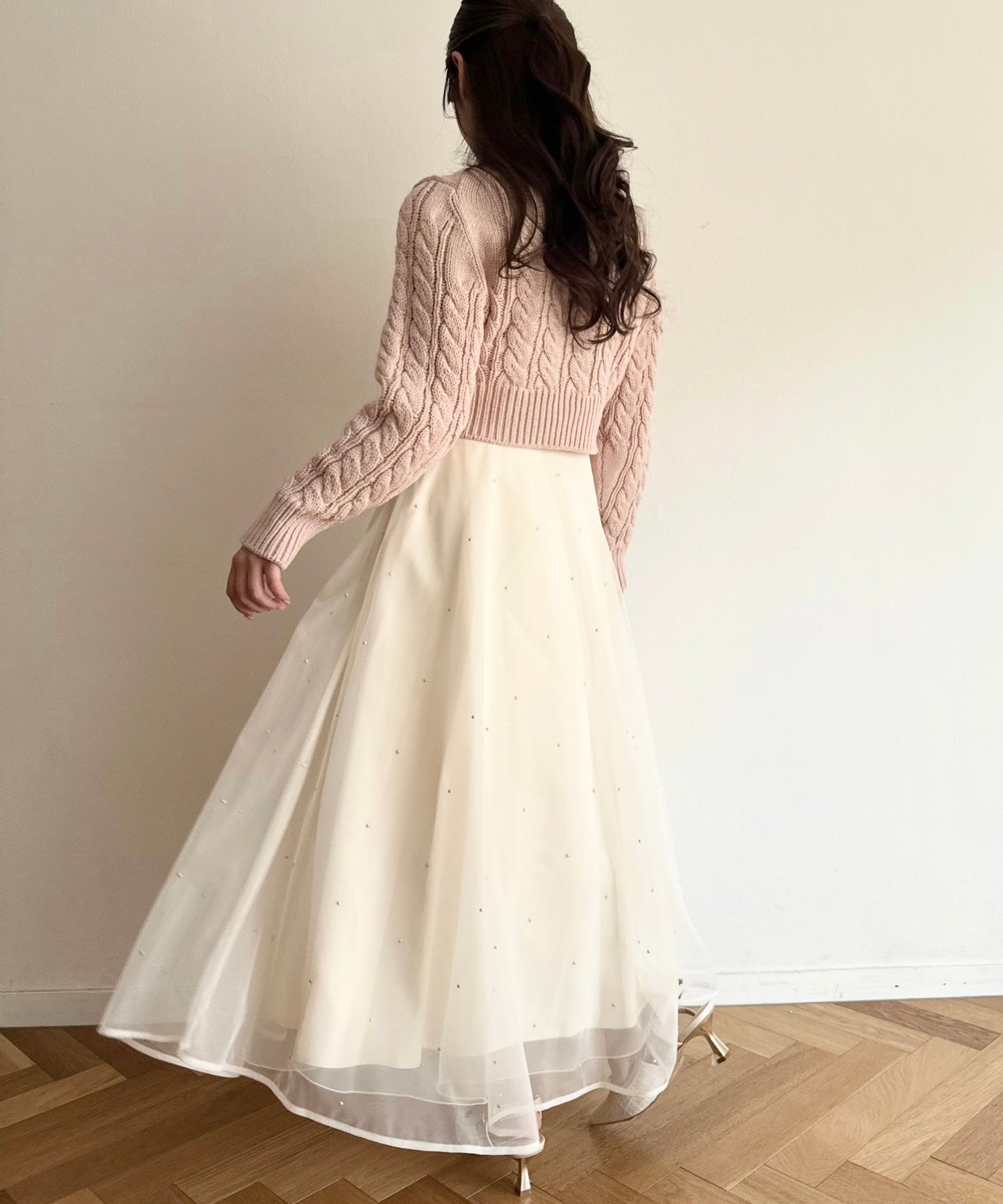 [Reservation] Mini pearl tulle skirt