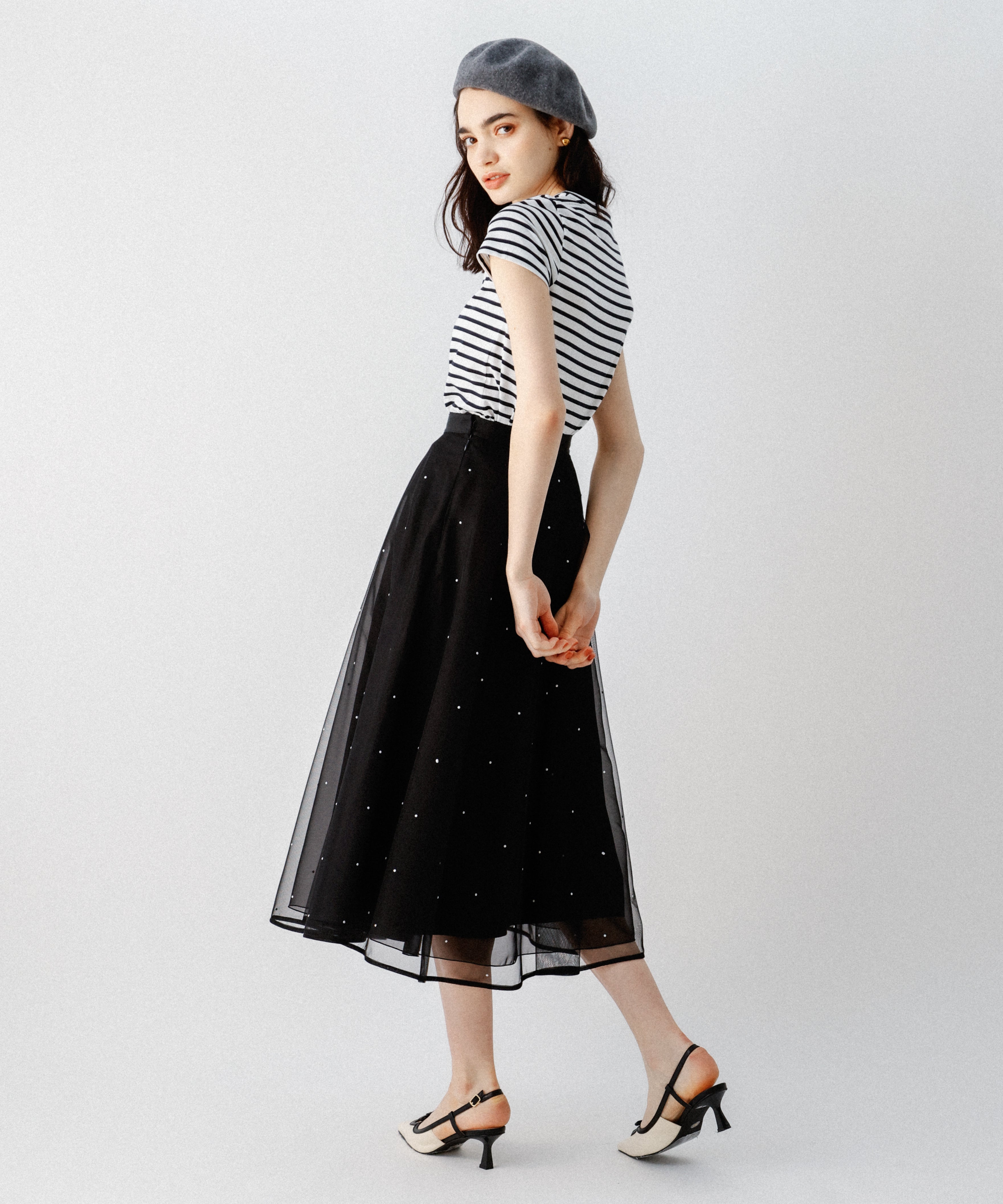 [Reservation] Mini pearl tulle skirt