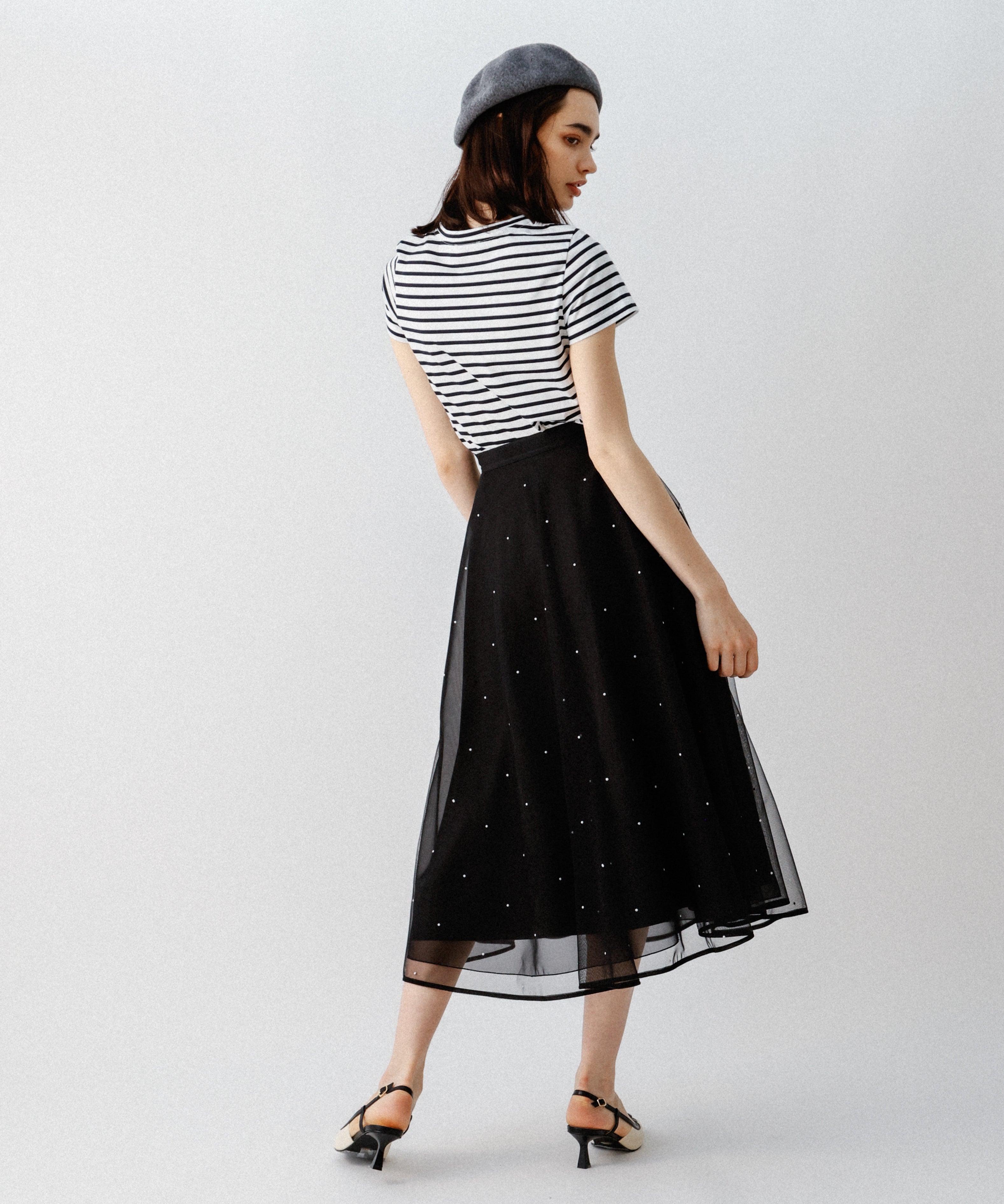 [Reservation] Mini pearl tulle skirt