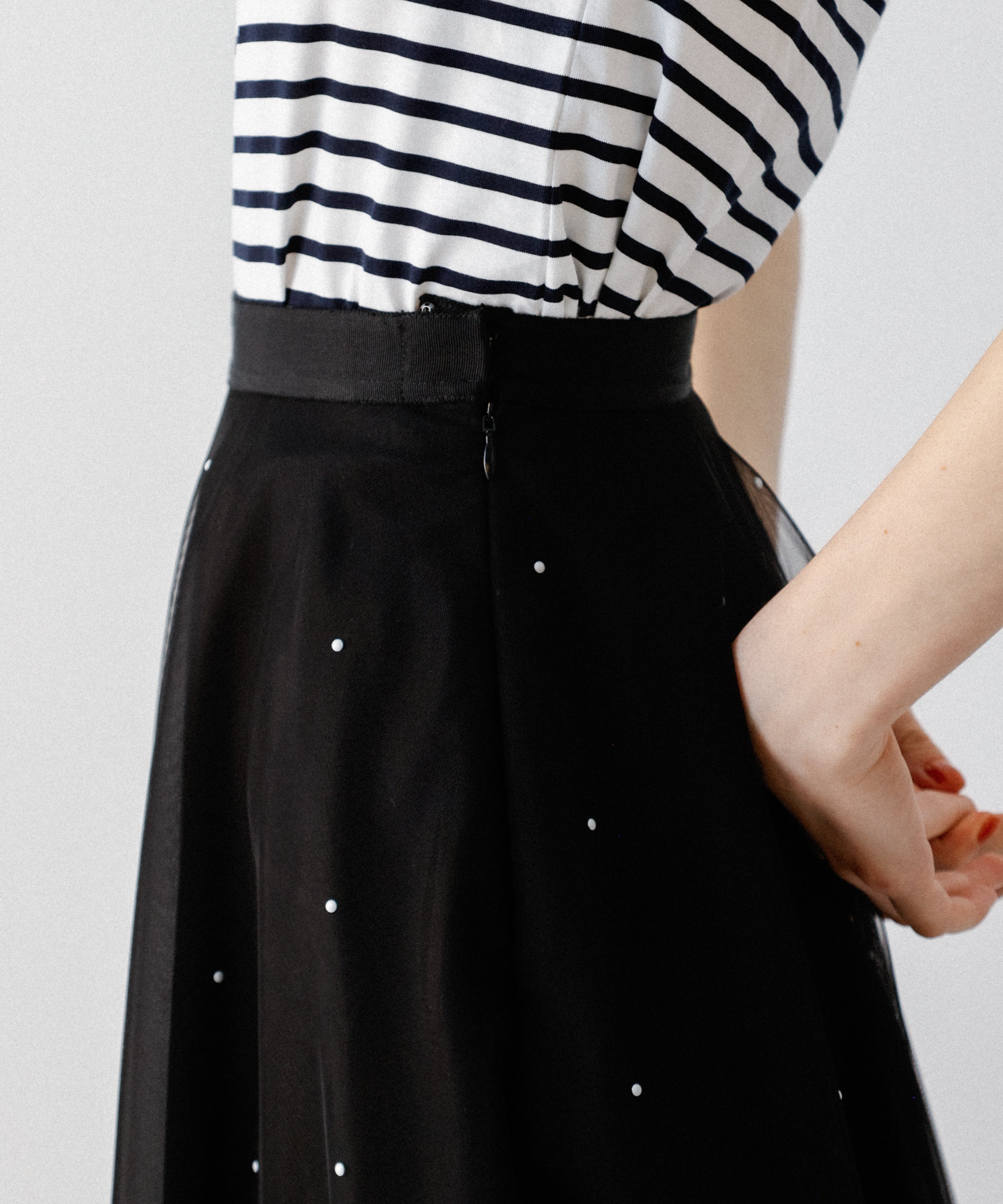 [Reservation] Mini pearl tulle skirt