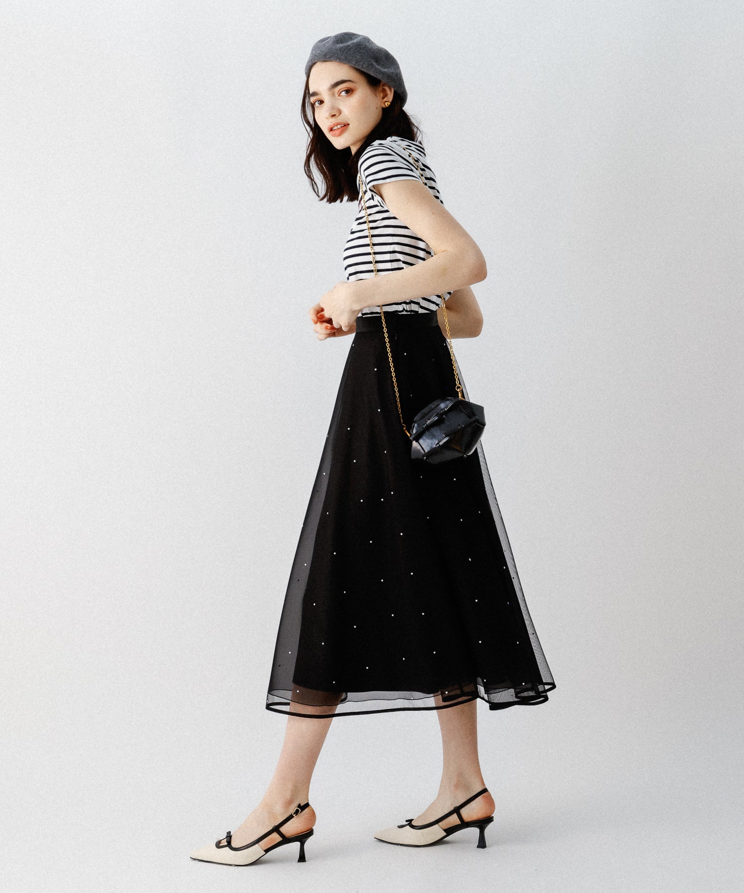 [Reservation] Mini pearl tulle skirt