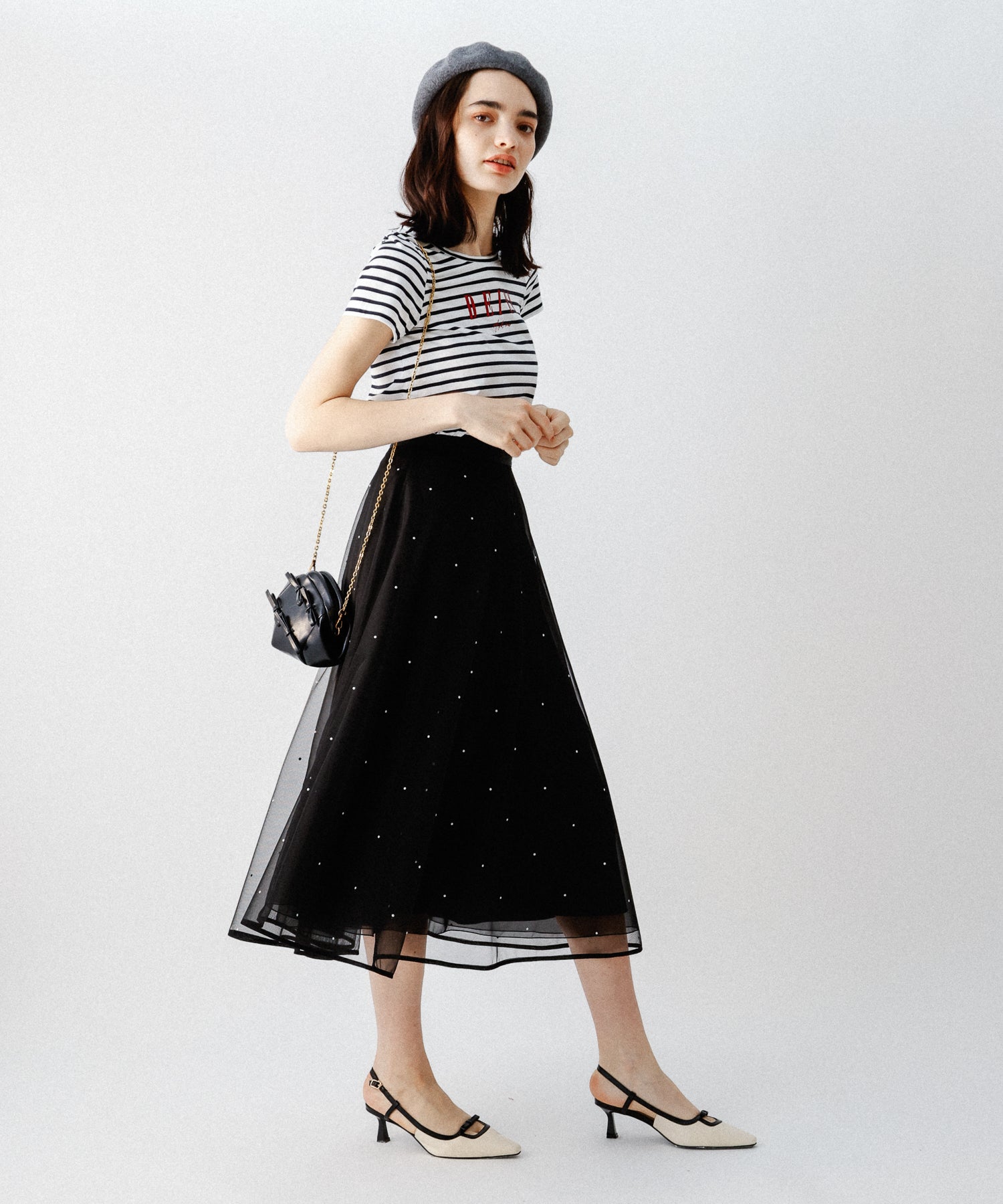 [Reservation] Mini pearl tulle skirt