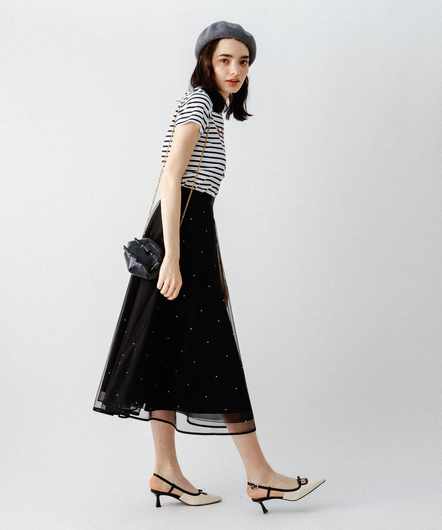 [Reservation] Mini pearl tulle skirt