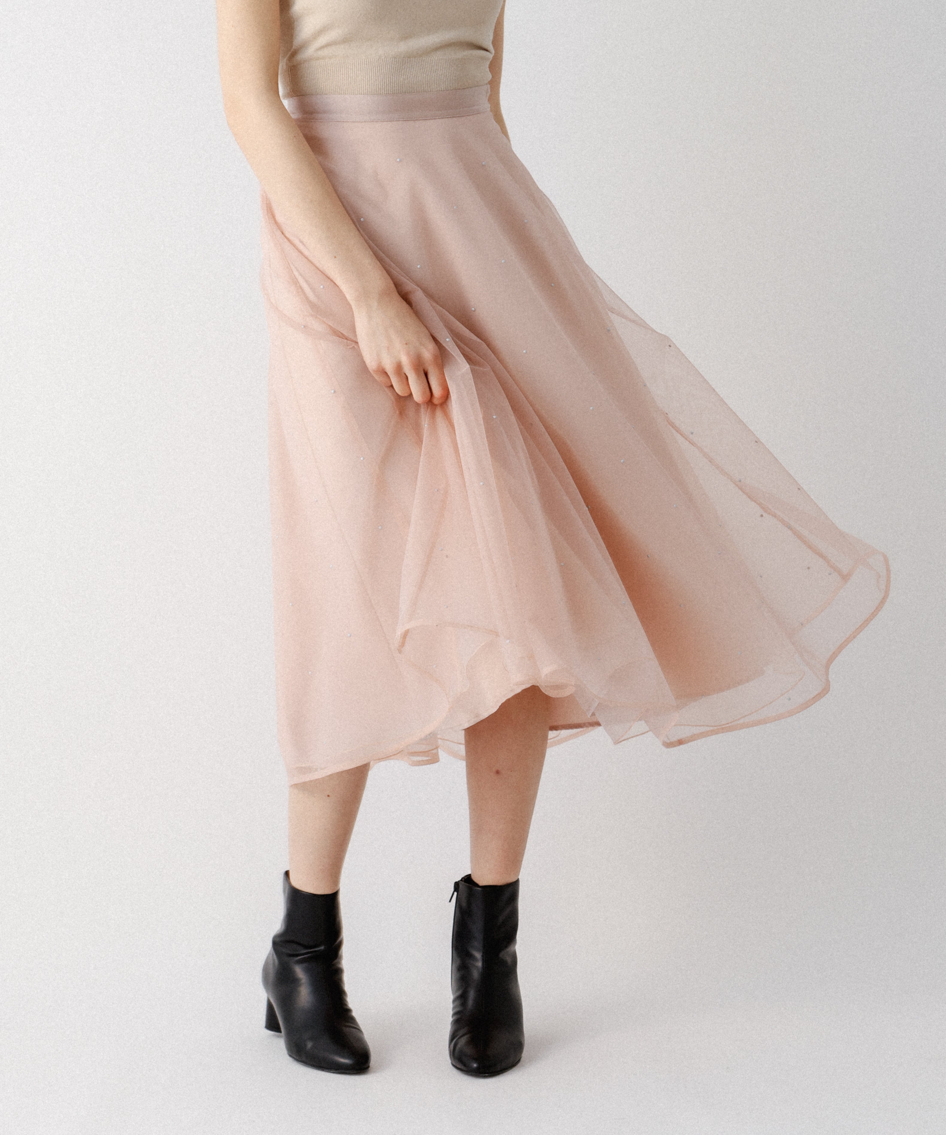 [Reservation] Mini pearl tulle skirt