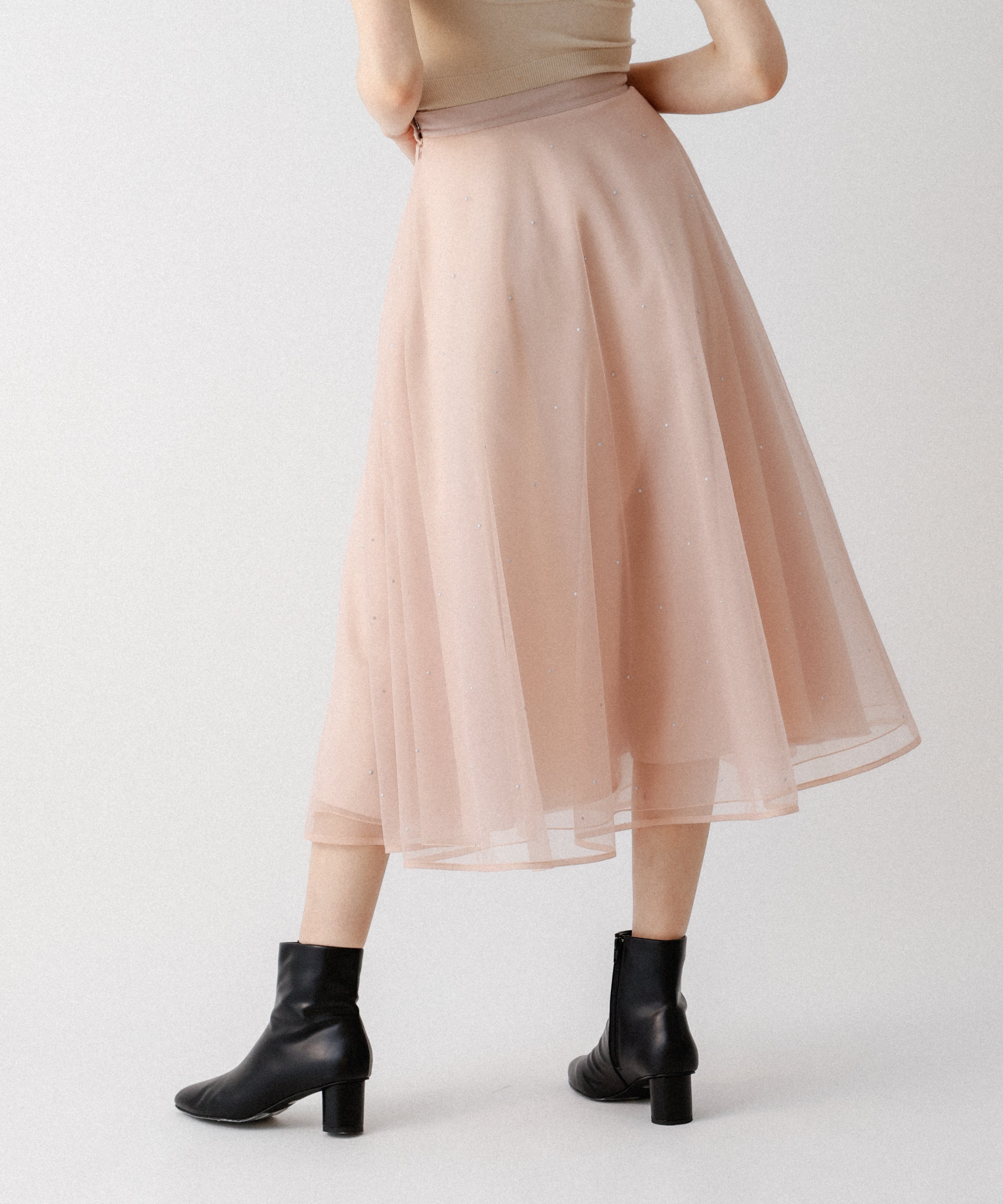 [Reservation] Mini pearl tulle skirt