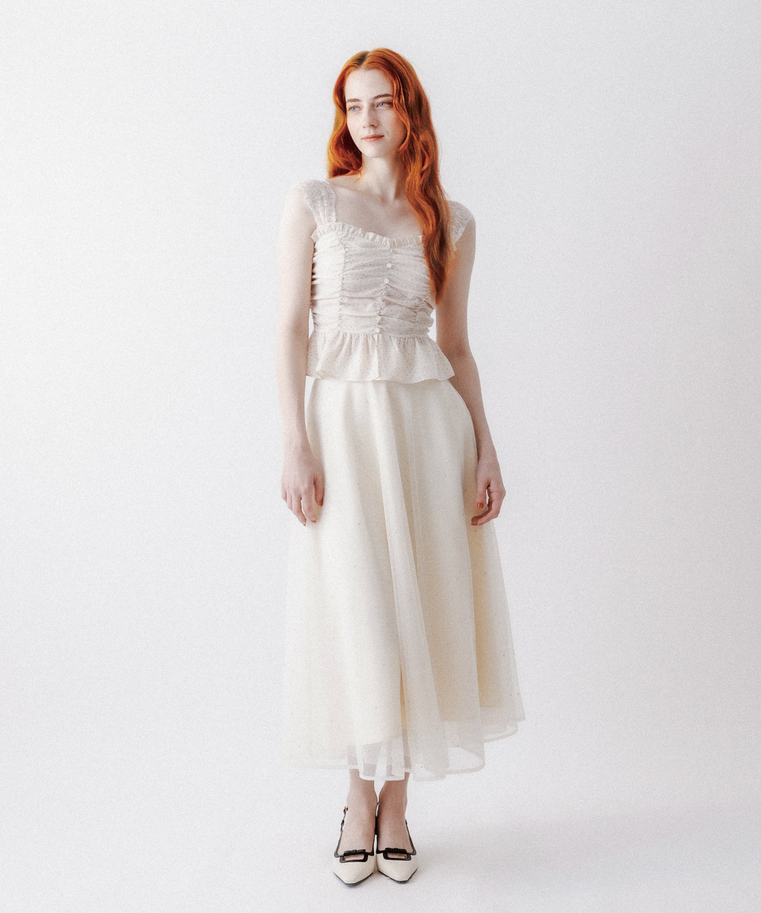 [Reservation] Mini pearl tulle skirt