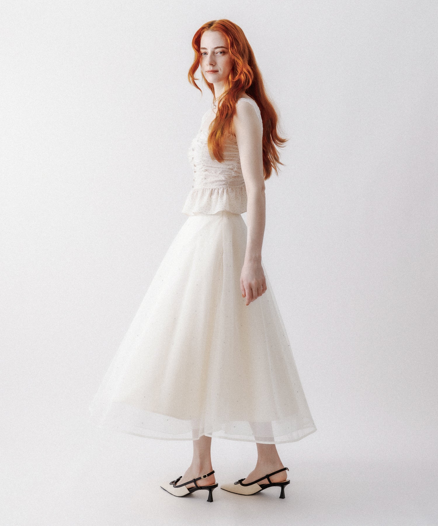 [Reservation] Mini pearl tulle skirt