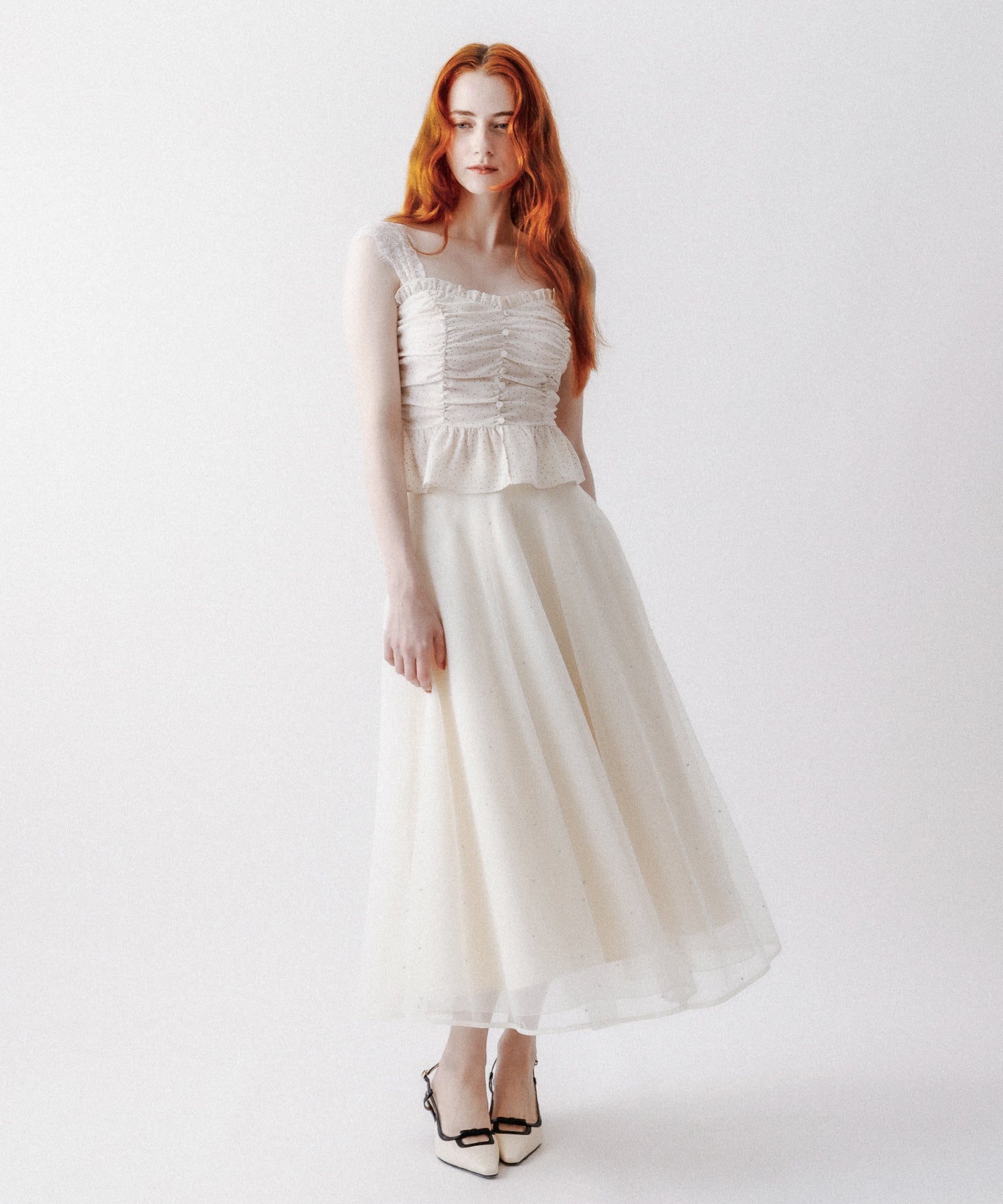 [Reservation] Mini pearl tulle skirt