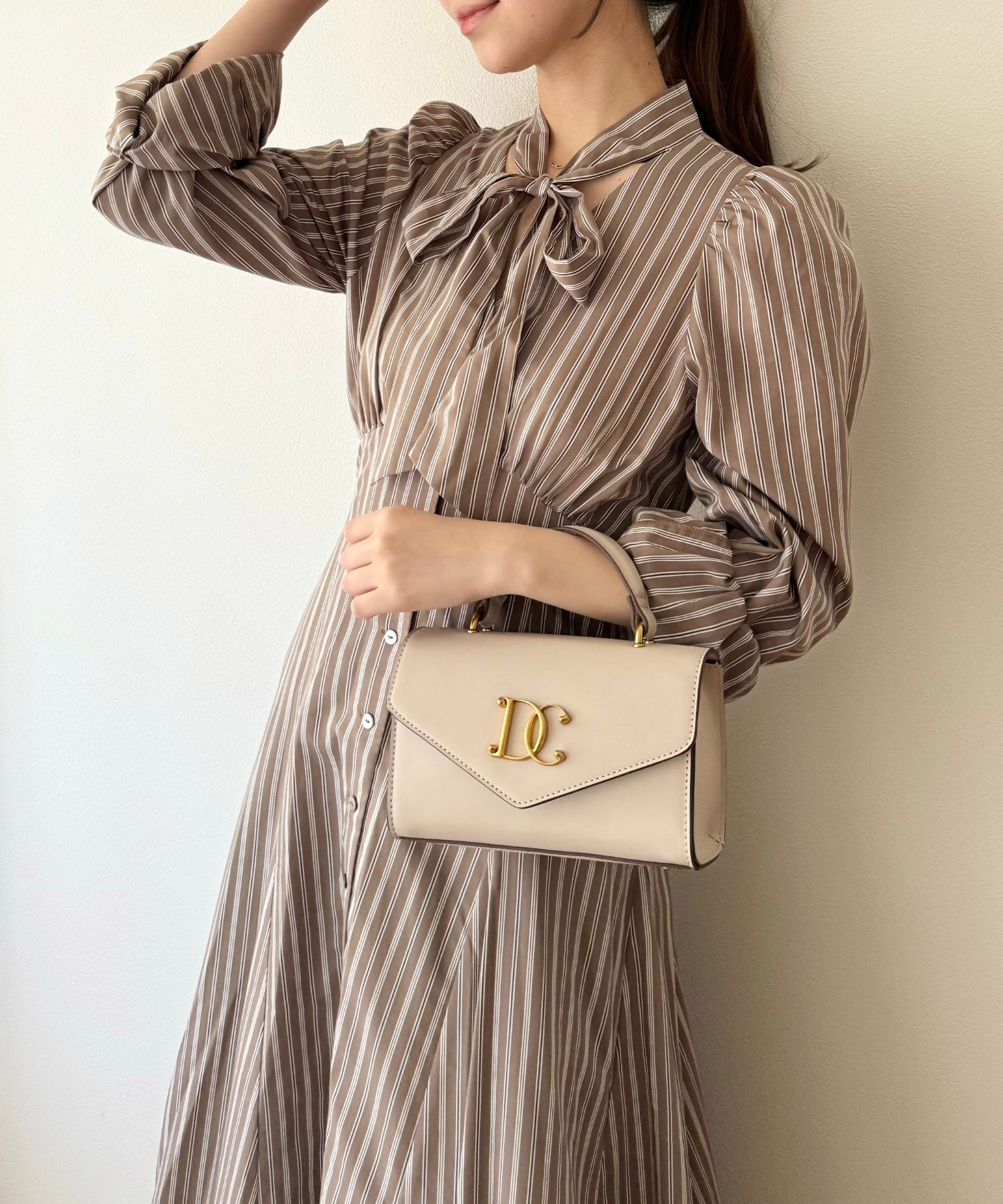 [Reservation] Stripe bow tai dress