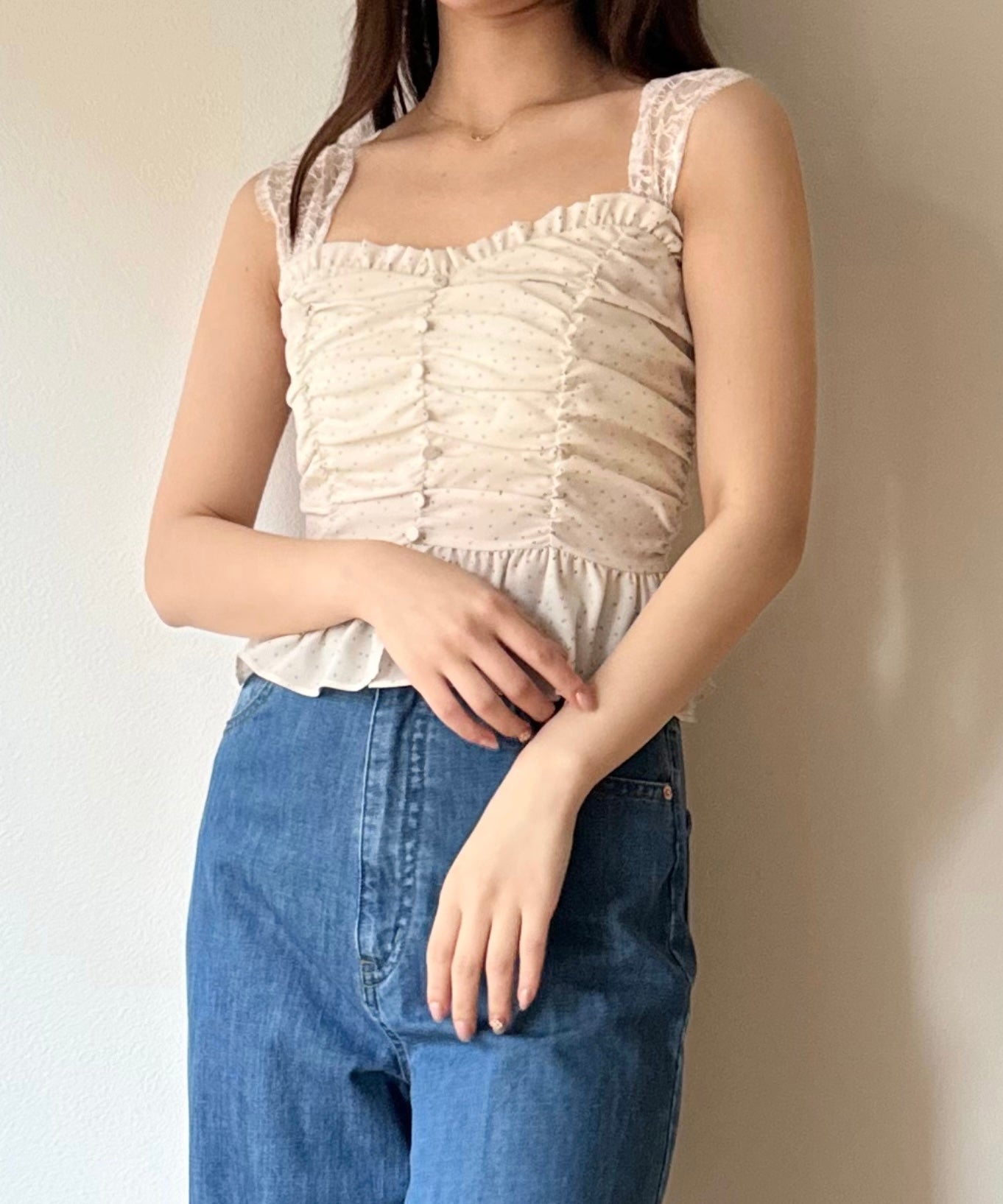 [Reservation] Race gather camisole