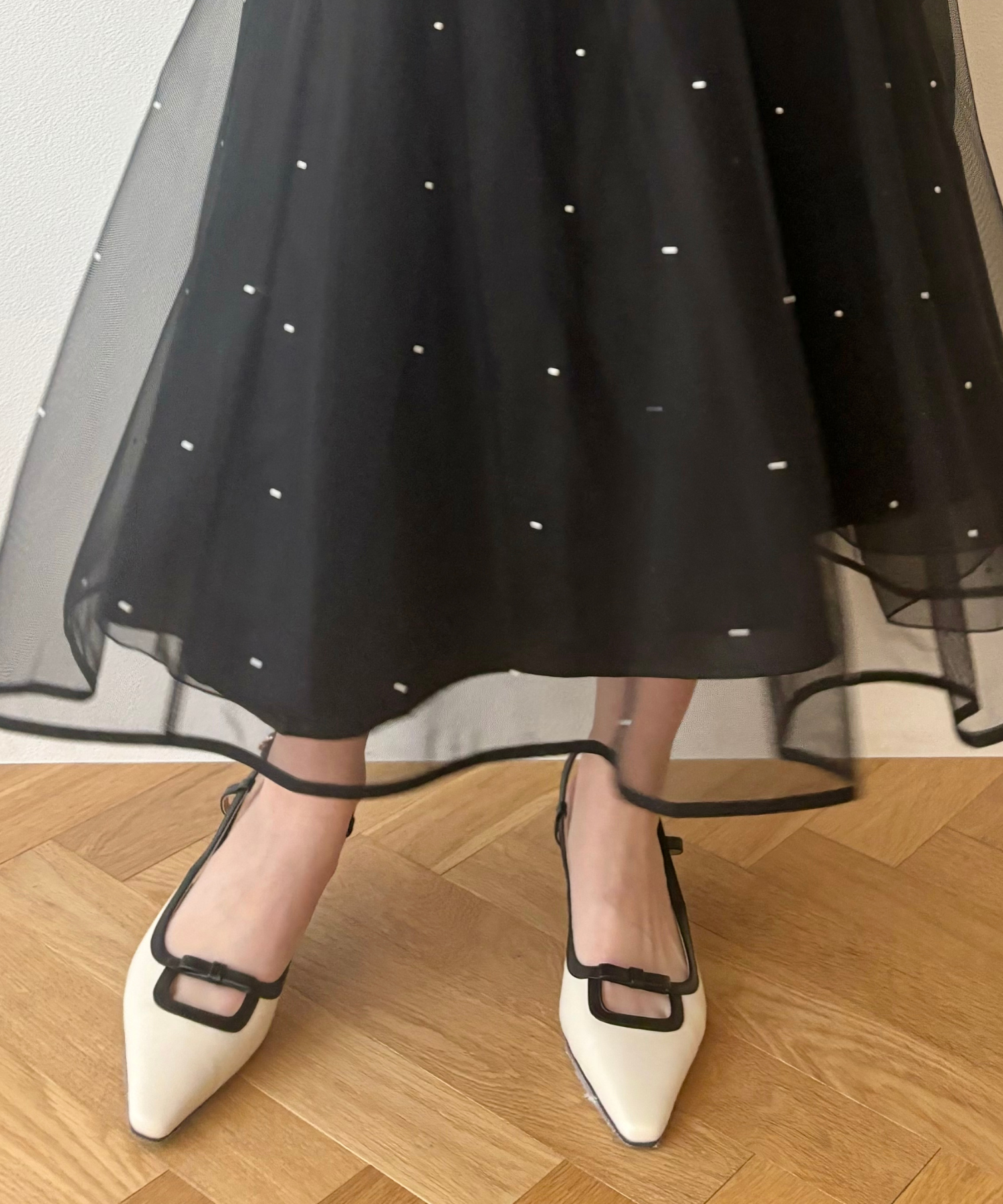 [Reservation] Mini pearl tulle skirt